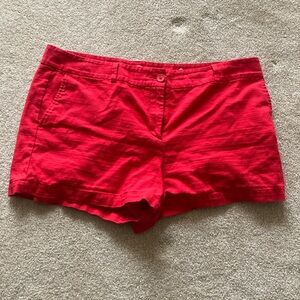 LOFT Red Bermuda Shorts Vibrant Cotton Blend Casual